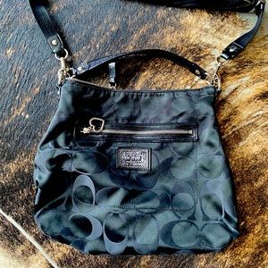 Authentic black fabric Coach purse